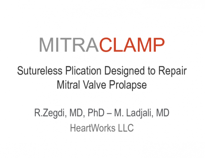 Percutaneous Plication of Mitral Valve Prolapse (MitraClamp)