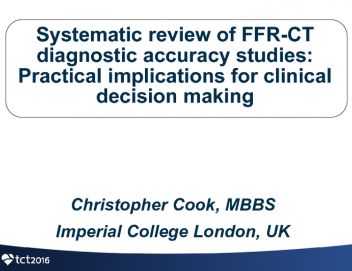 TCT 9: A Per-Vessel Level Systematic Review of Computed Tomography-Derived FFR (FFR-CT) Diagnostic Accuracy Studies: Implications for Clinical Decision-making