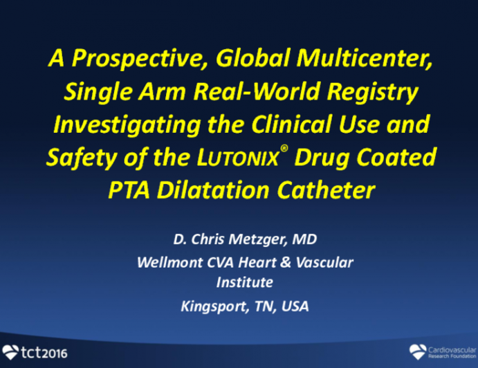 TCT 17: The Lutonix Global DCB Registry Real World Patients With Complex Femero-Popliteal Lesions – 24 Month Outcomes
