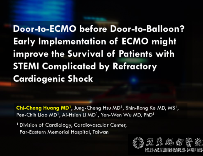 TCT 21: Door-to-ECMO Before Door-to-Balloon? Early Implementation of ECMO Might Improve the Survival of Patients With STEMI Complicated by Refractory Cardiogenic Shock