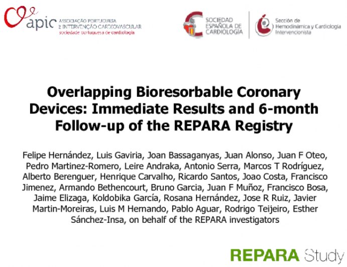 TCT 59: Overlapping Bioresorbable Coronary Devices: Immediate Results and Six-Month Follow-up of the REPARA Registry