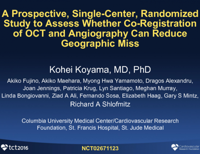 A Prospective, Single-Center, Randomized Study to Assess Whether Co-Registration of OCT and Angiography can Reduce Geographic Miss