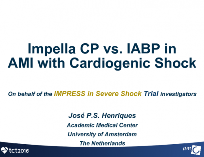 A Prospective, Randomized Trial of Impella vs Intra-aortic Balloon Counterpulsation in Patients with Cardiogenic Shock