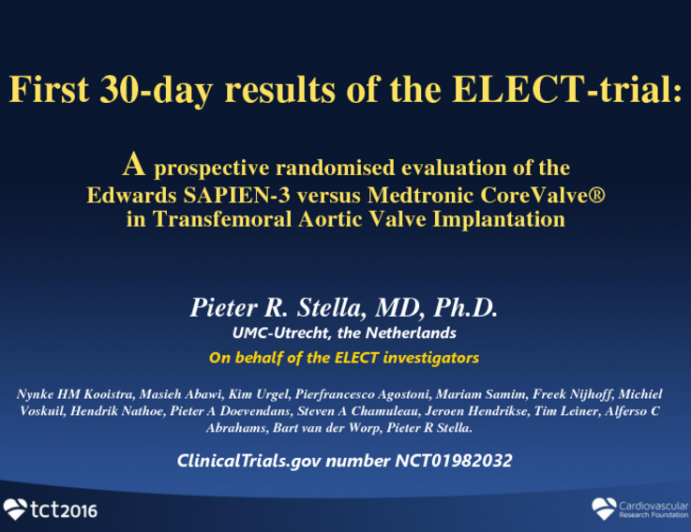 The ELECT Trial: A Randomized Evaluation of Periprosthetic Regurgitation After TAVI With Sapien 3 or CoreValve Using Mulit-Modality Imaging