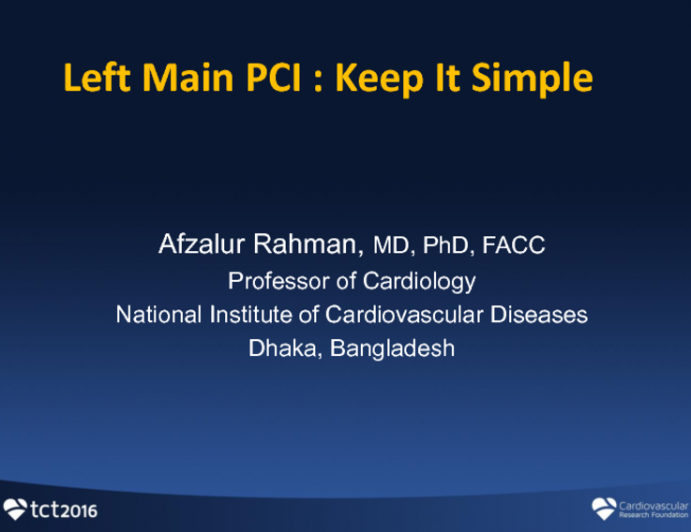 Case #1: Left Main PCI: Keep It Simple