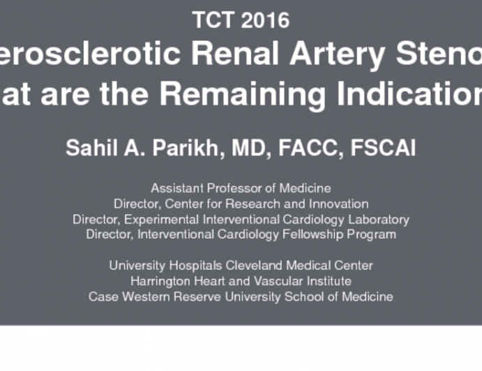 Atheroscleotic Renal Artery Intervention: What Are the Remaining Indications?