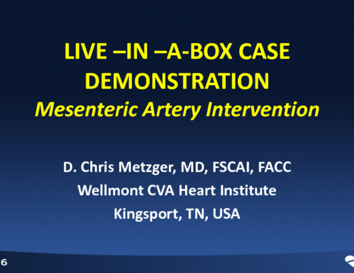LIVE-IN-A-BOX CASE DEMONSTRATION: Mesentric Artery Intervention (Fibromuscular Dysplasia)
