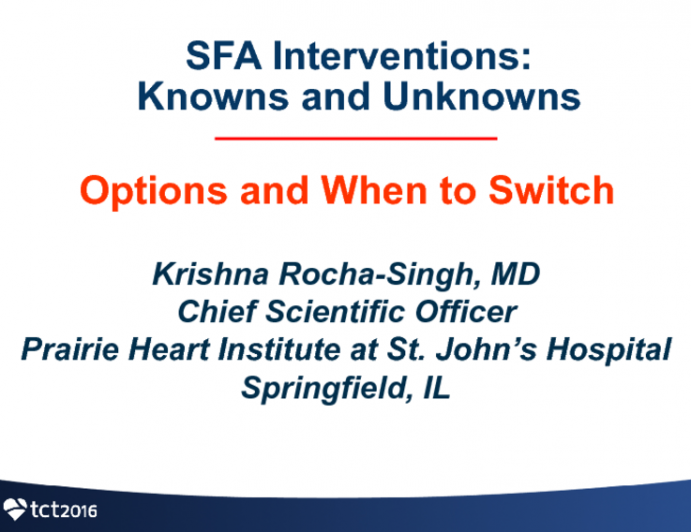 SFA Intervention: Options and When to Switch