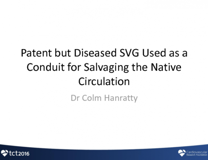 Case #4: Patent but Diseased SVG Used as a Conduit for Salvaging the Native Circulation