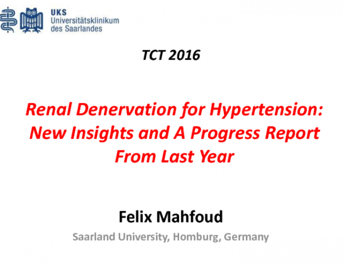 Renal Denervation for Hypertension: New Insights and A Progress Report From Last Year