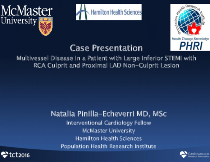 Case Presentation: Multivessel Disease in a Patient With Large Inferior STEMI With RCA Culprit and Proximal LAD Non-Culprit Lesion