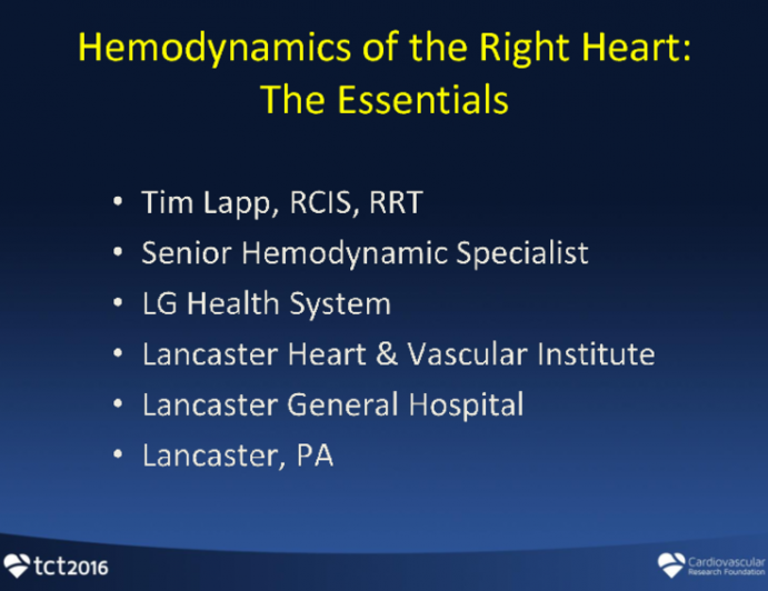 Hemodynamics of the Right Heart: The Essentials