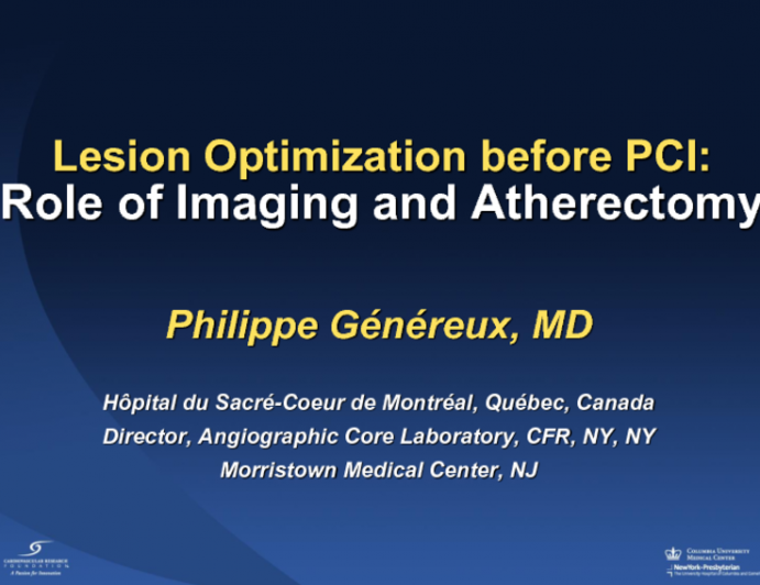 Lesion Optimization Before PCI: Role of Imaging/Atherectomy