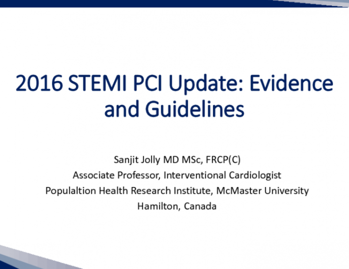 2016 STEMI PCI Update: Evidence and Guidelines