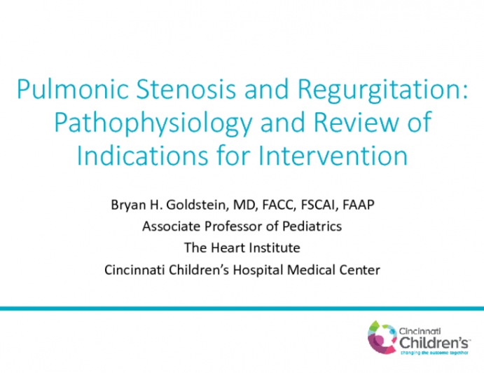 Pulmonic Stenosis and Regurgitation: Pathophysiology and Review of Indications for Intervention