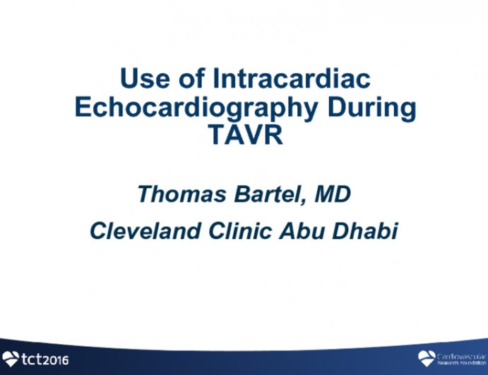 Use of Intracardiac Echocardiography During TAVR