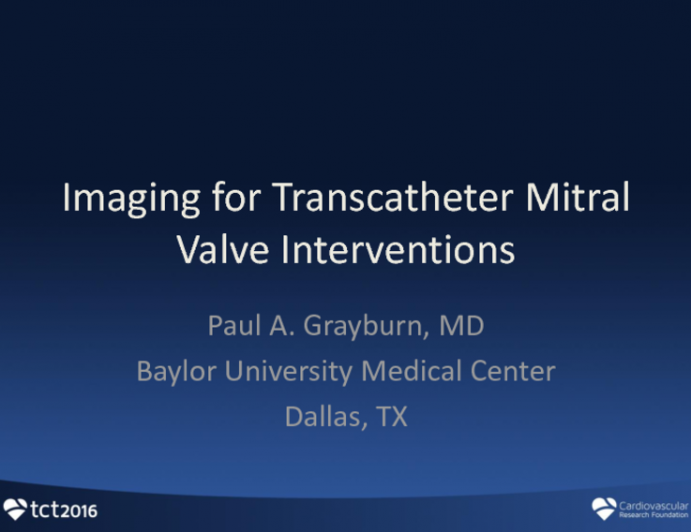 Imaging for Tanscatheter Mitral Valve Interventions
