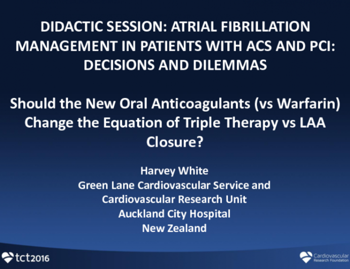 Should the New Oral Anticoagulants (vs Warfarin) Change the Equation of Triple Therapy vs LAA Closure?