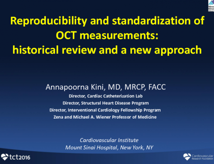 Reproducibility and Standardization of OCT Measurements: Historical Review and a New Approach