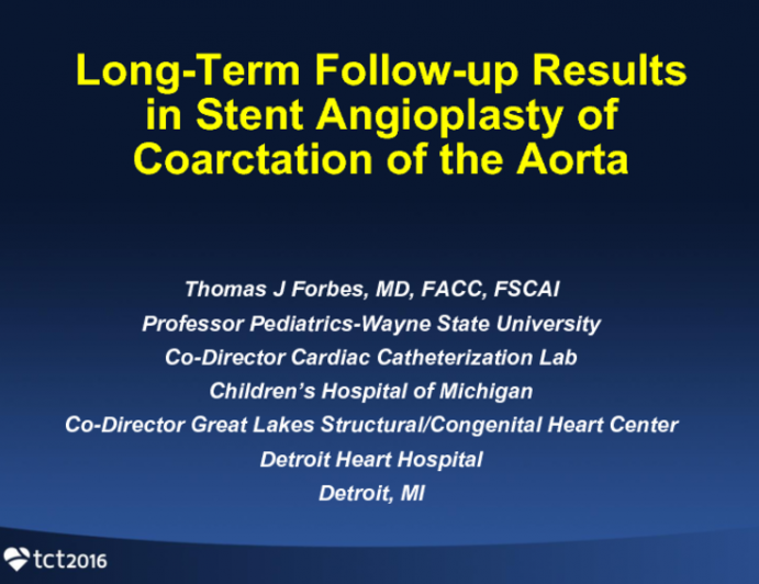 Long-term Outcomes of Coarctation Stenting