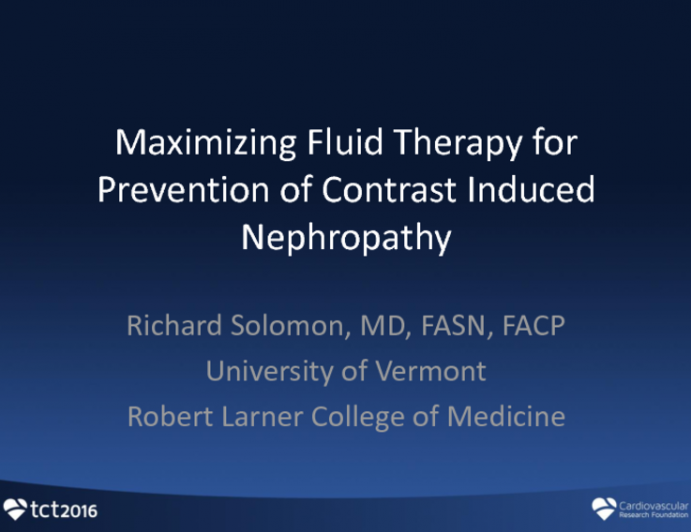 Optimizing Fluid Administration for Contrast Nephropathy Prevention