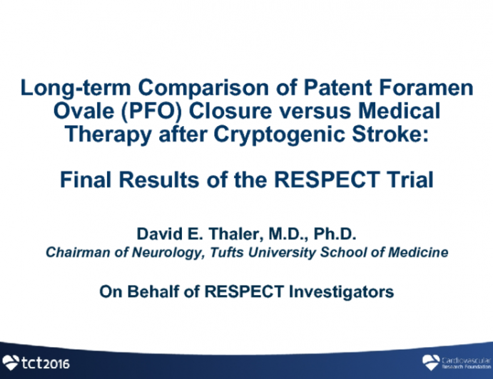 RESPECT: Final Long-term Outcomes From a Prospective, Randomized Trial of PFO Closure in Patients With Cryptogenic Stroke