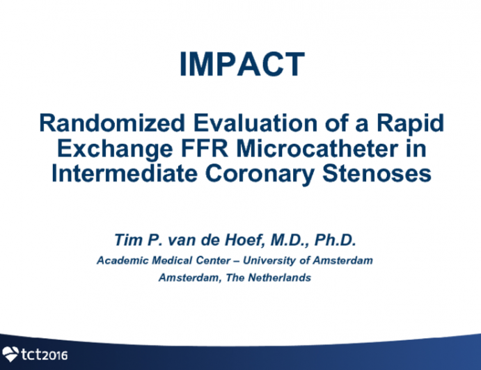 IMPACT: Randomized Evaluation of a Rapid Exchange FFR Microcatheter in Intermediate Coronary Stenoses