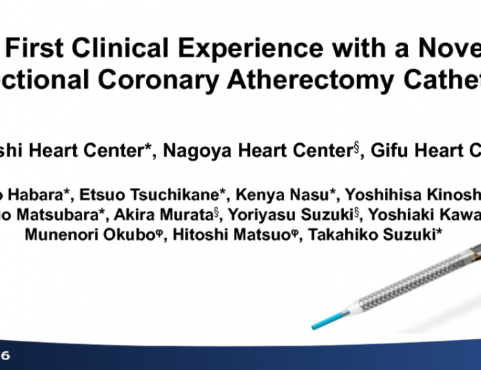 The First Clinical Experience with a Novel Directional Coronary Atherectomy Catheter