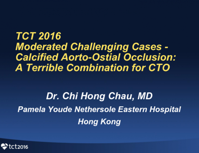 TCT 1176: Calcified Aorto-Ostial Occlusion - A Terrible Combination for Chronic Total Occlusion