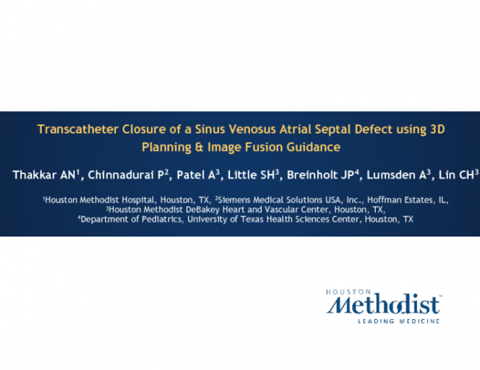 TCT 1570: Transcatheter Closure of a Sinus Venosus Atrial Septal Defect in a Poor Surgical Candidate