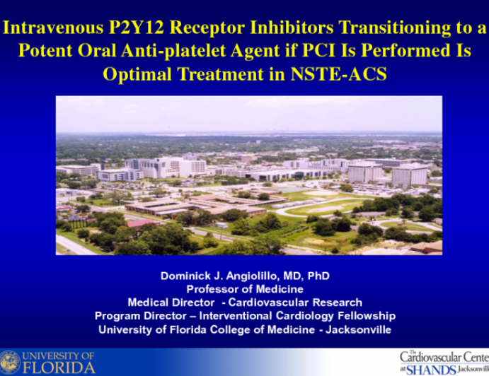 Intravenous P2Y12 Receptor Inhibitors Transitioning to a Potent Oral Anti-platelet Agent if PCI Is Performed Is Optimal Treatment in NSTE-ACS