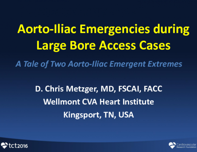 VIDEOTAPED CASE: Emergent Control and Repair of Ruptured Iliac Artery during Aortic or Transcatheter Valve Procedures