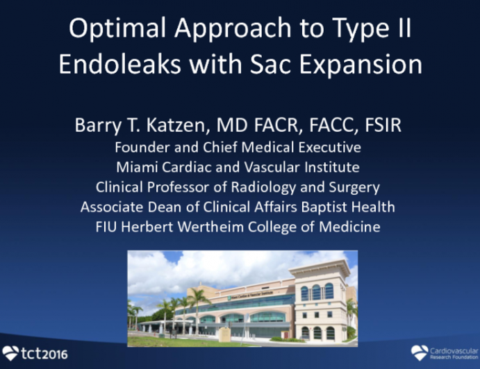 Optimal Approach to Persistent Type II Endoleaks with Sac Expansion