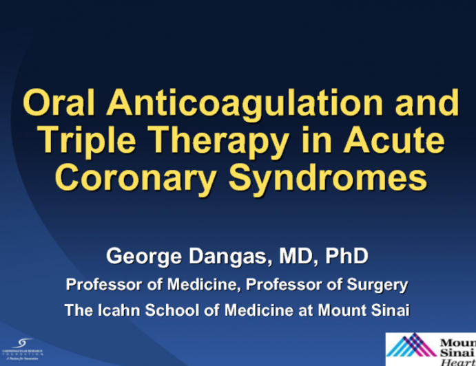 How to Navigate the New Oral Anticoagulants and Deal With Triple Therapy