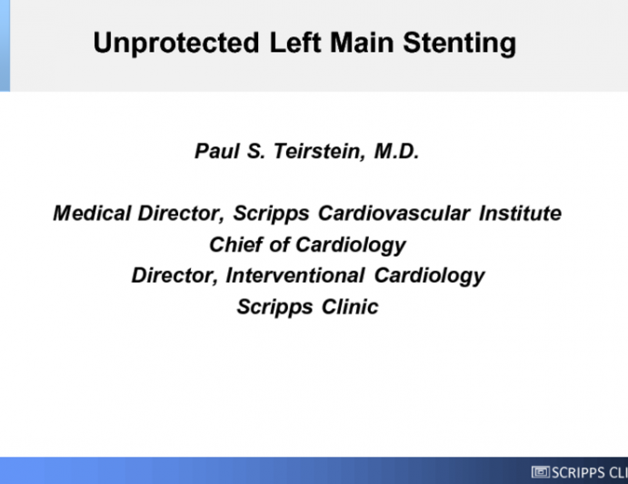Unprotected Left Main Stenting
