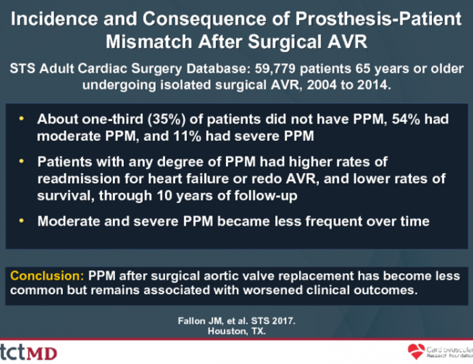 Incidence and Consequence of Prosthesis-Patient Mismatch After Surgical AVR