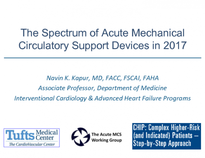The Spectrum of Acute Mechanical Circulatory Support Devices in 2017