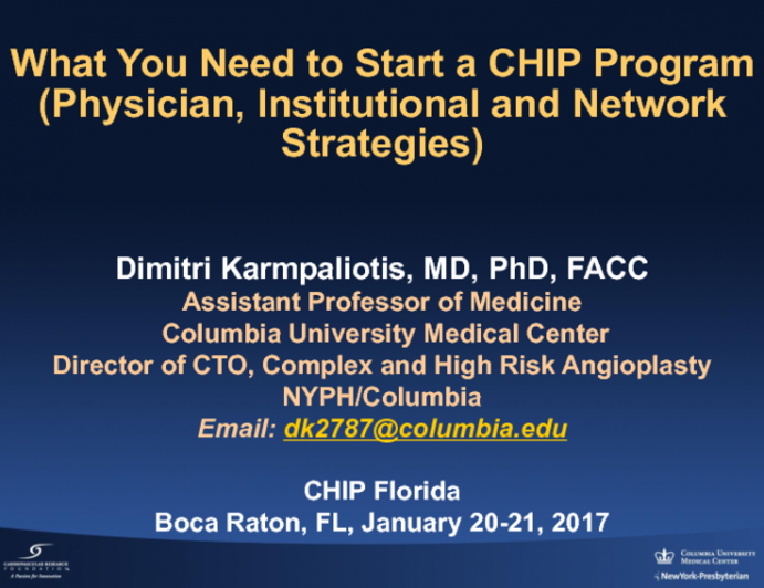 What You Need to Start a CHIP Program (Physician, Institutional and Network Strategies)