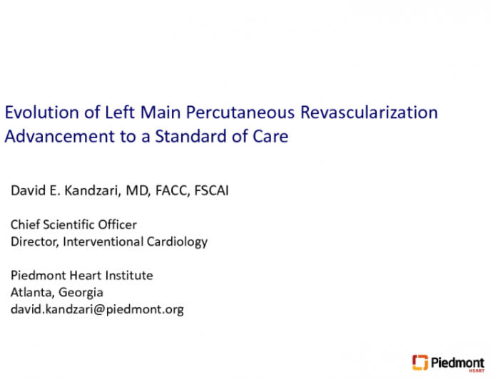 Evolution of Left Main Percutaneous Revascularization Advancement to a Standard of Care