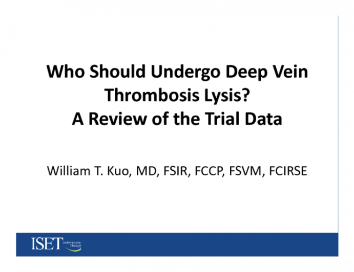 Who Should Undergo Deep Vein thrombosis Lysis? A Review of The Trial Data