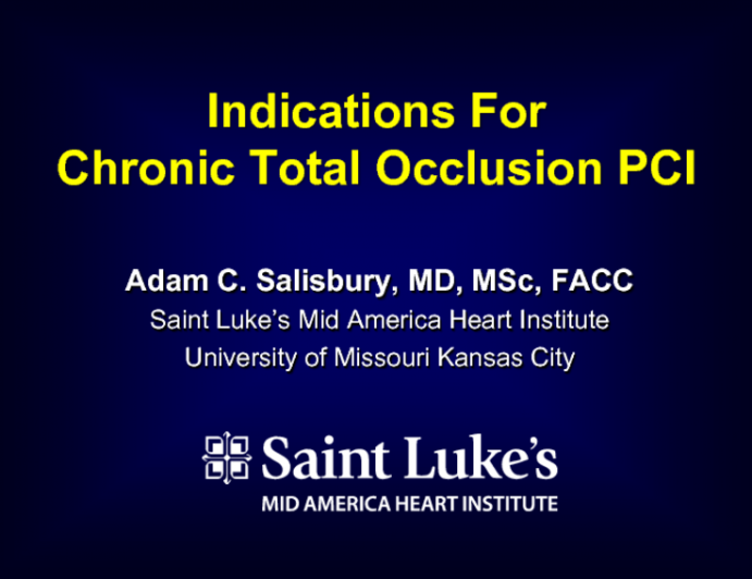 Case Selection: Indications for CTO-PCI