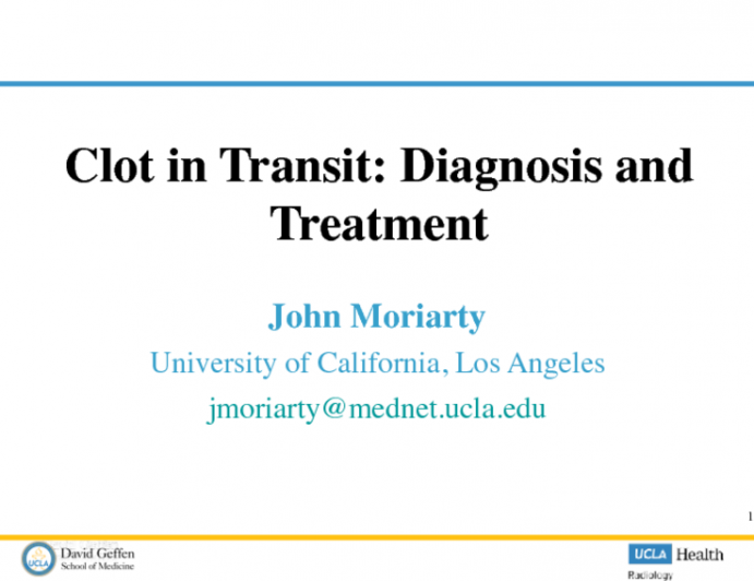 Clot in Transit: Diagnosis and Treatment