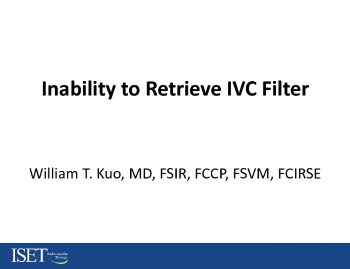 Inability to Retrieve IVC Filter