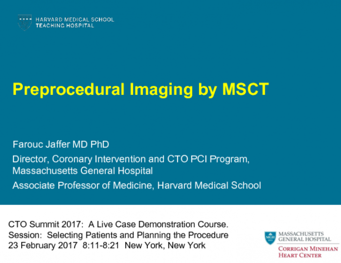 Preprocedural Imaging by MSCT