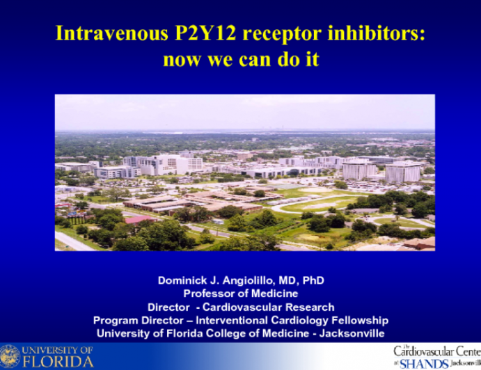 Intravenous P2Y12 Receptor Inhibitors: Now We Can Do It 