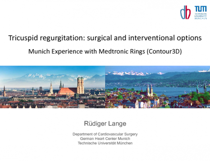 Tricuspid Regurgitation: Surgical and Interventional Options - Munich Experience with Medtronic Rings (Contour3D)
