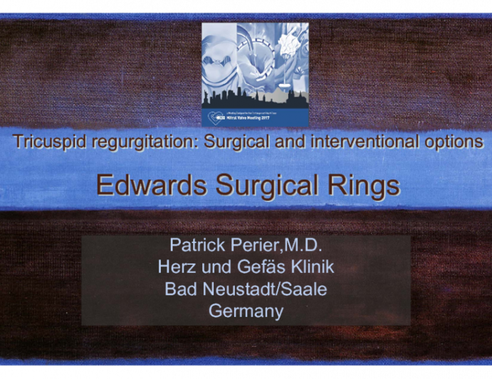Tricuspid regurgitation: surgical and interventional options - Edwards surgical rings