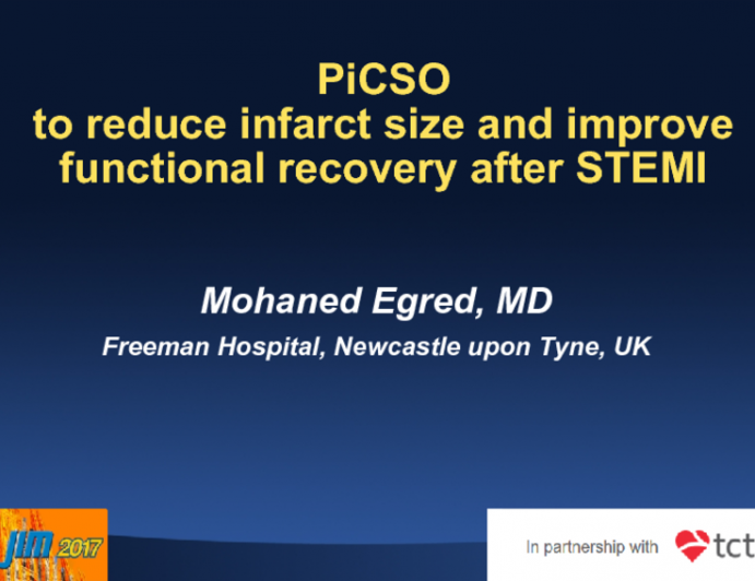 PiCSO to Reduce Infarct Size and Improve Functional recovery after STEMI 