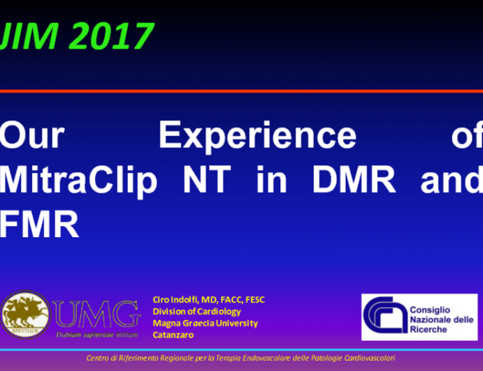 Our Experience of MitraClip NT in DMR and FMR