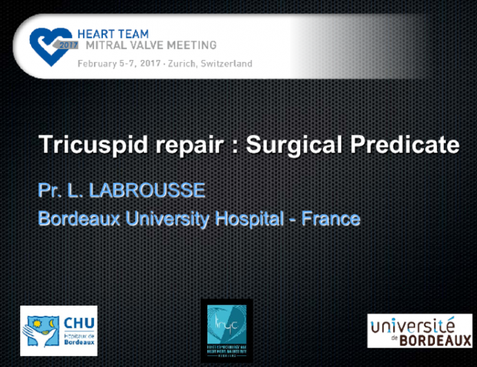 Tricuspid Repair: Surgical Predicate